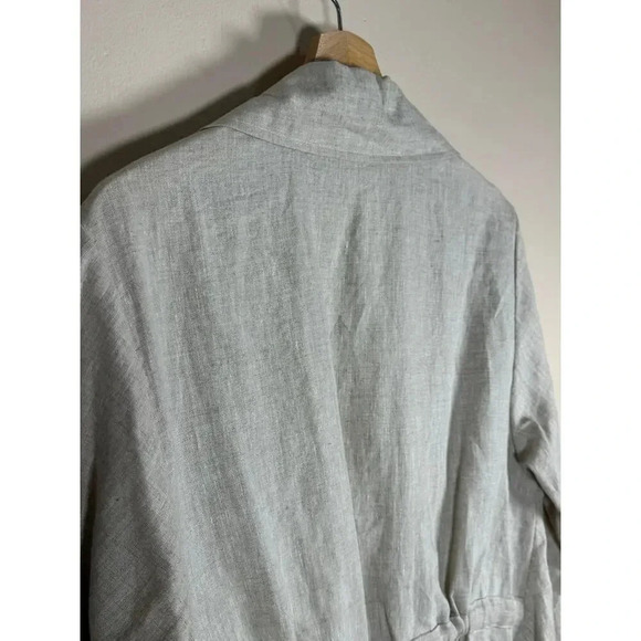 Moonlight Y & S Open front 100% Linen Cream Blazer Lagenlook made in USA Medium - Picture 9 of 11